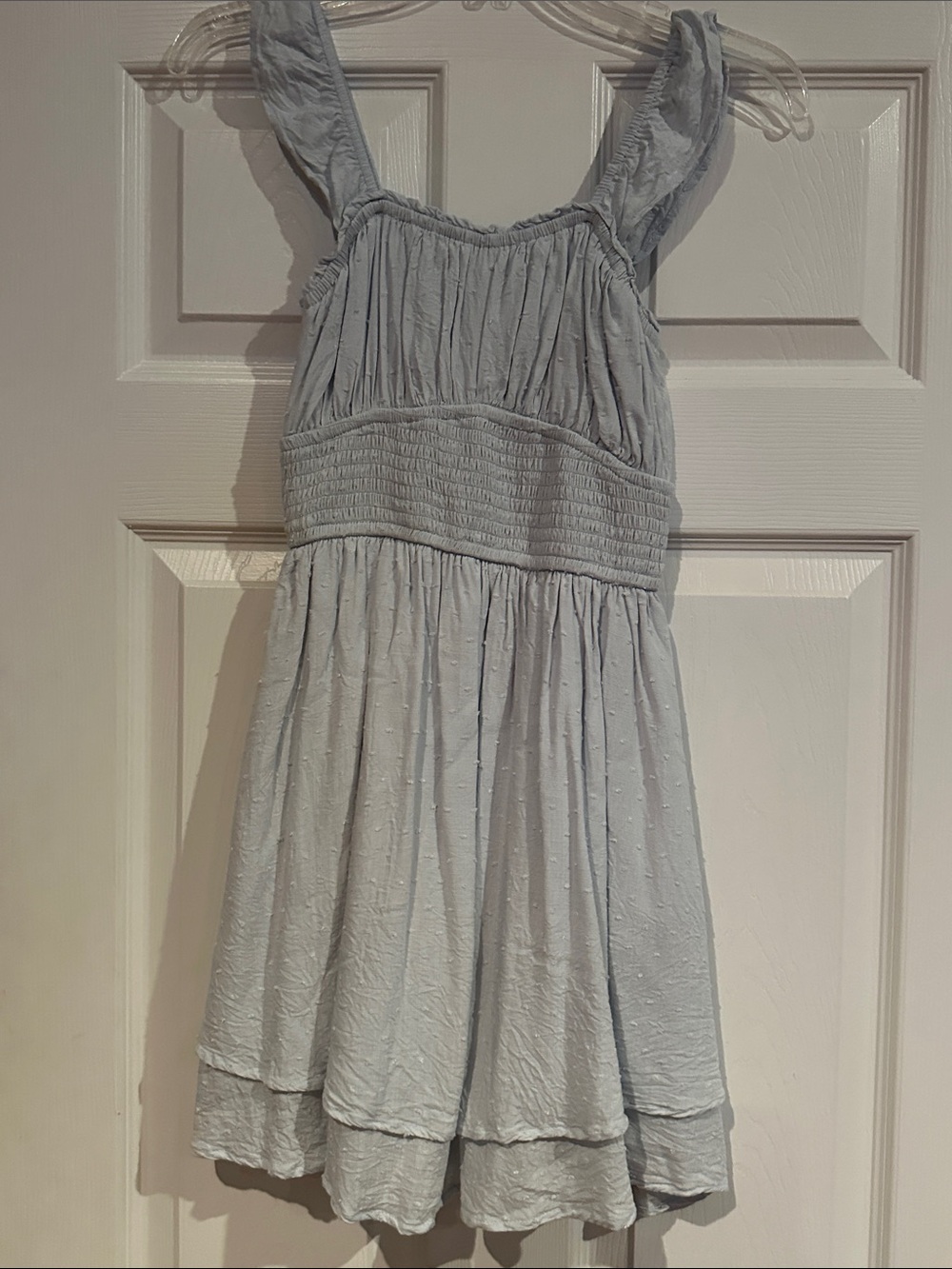 Light Blue Girls' Tiered Sundress